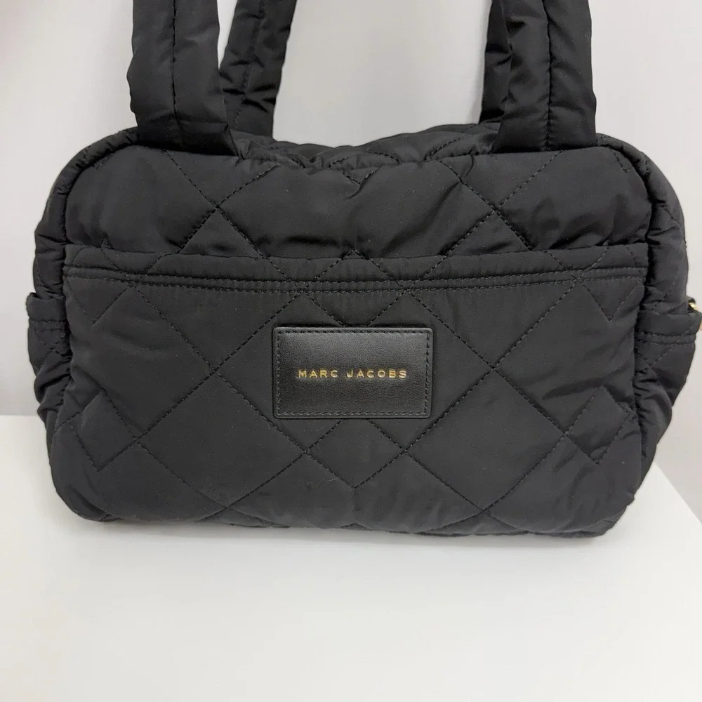 Marc Jacobs Nylon Quilted Tote Bag Cross Body or Shoulder Bag Purse Black